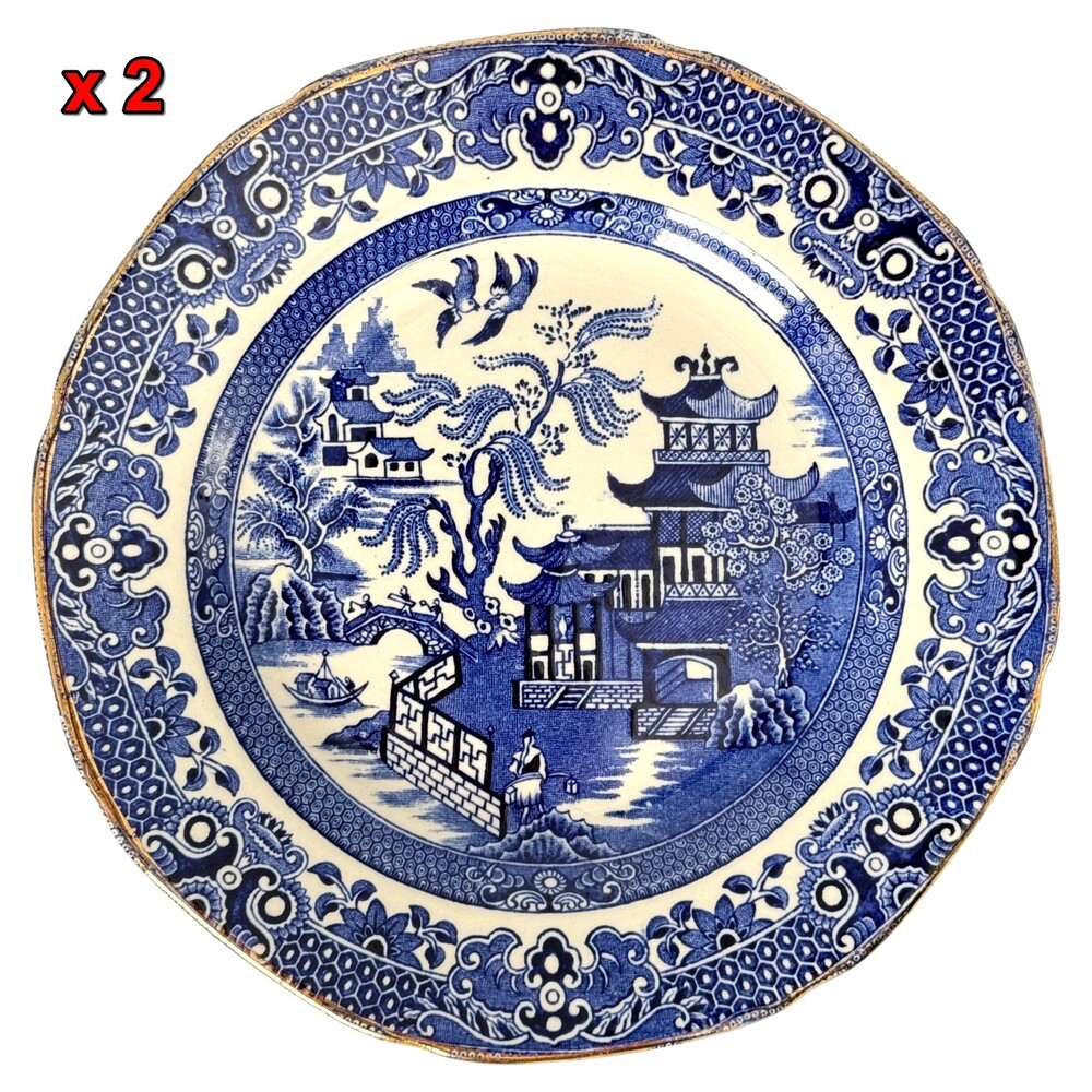 Burleigh Ware Blue Willow Bread Butter Plate Dinnerware Tableware UK 6.75 inch